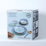 Turquoise Accent Floral Ceramic Dinner Set-24 Pcs