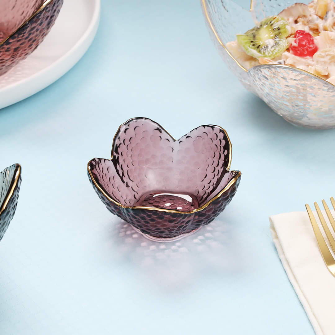 Moderno Lily Shaped Glass Sauce Serving Bowl