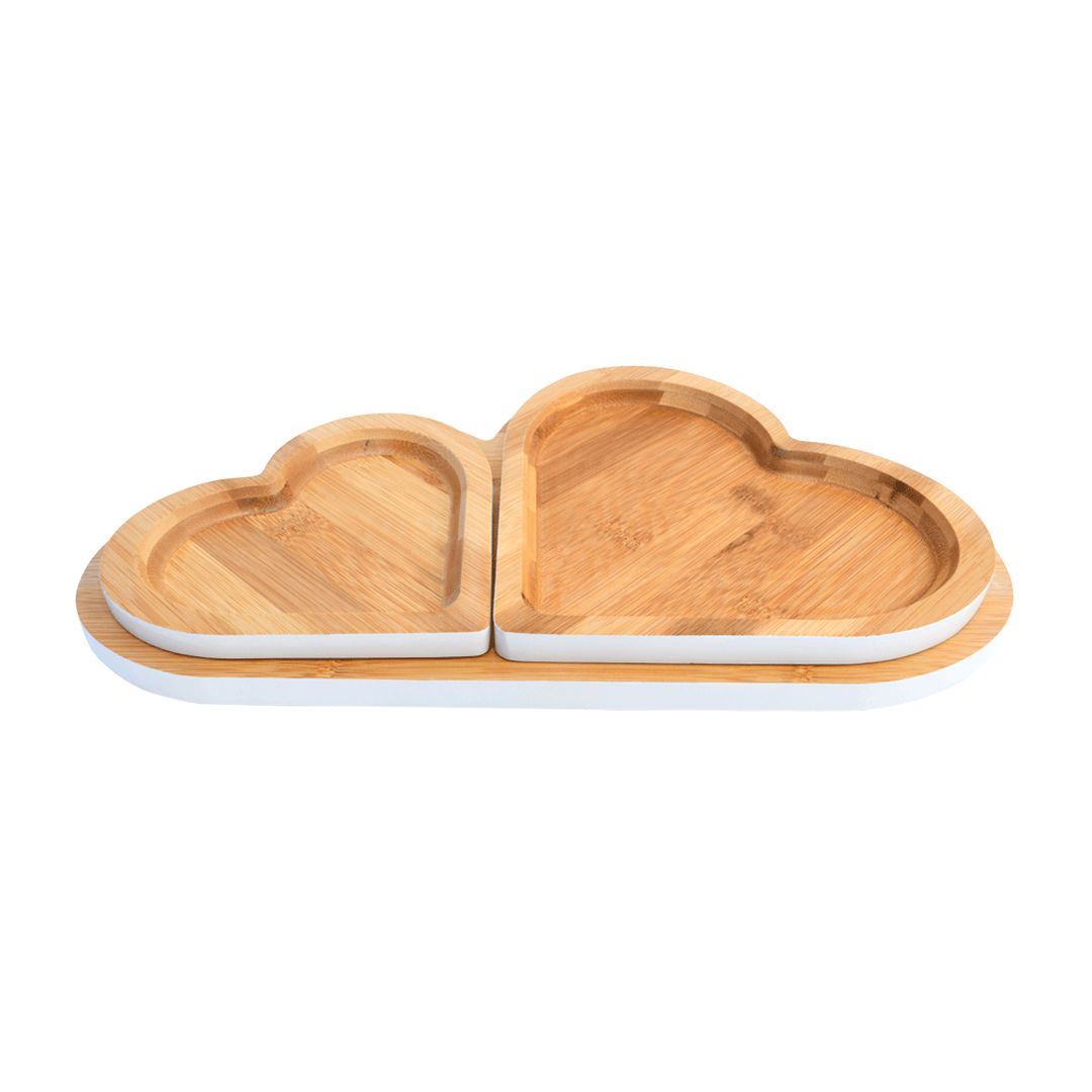 Heart Shape Bamboo Snack Plate Pack