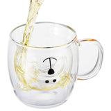 Bistro Classic Cute Bear Double Wall Glass Coffee Cup 250ML