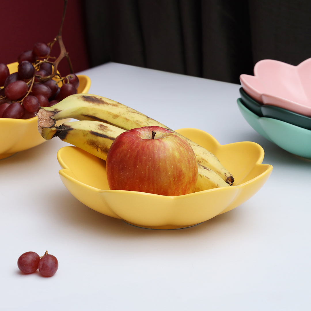 Pastel Ceramic Floral Design Medium Serving Bowl