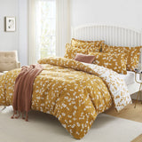 Microfiber Duvet Cover with Pillow Cases Ochre Florets