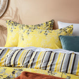 Microfiber Duvet Cover with Pillow Cases Yellow Orchid Blossom