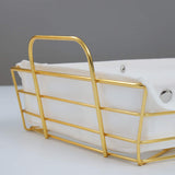 Nordic Style Gold Plated Rectangular Bread Serving Basket Large
