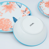 Assortive Motifs Peach Floral Ceramic Dinner Set-24 Pcs