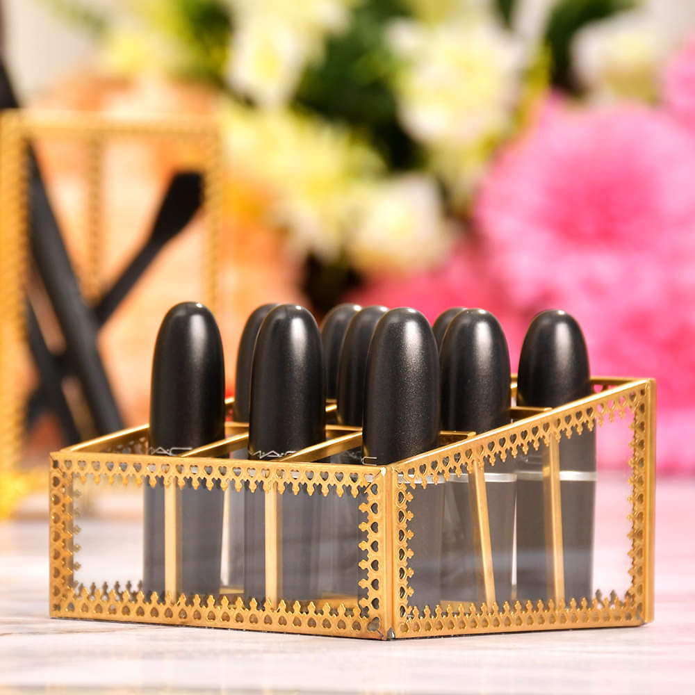 Vintage Gold Plated Lipstick Storage Box