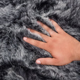 Non-Shedding Round Shaggy Rug Charcoal