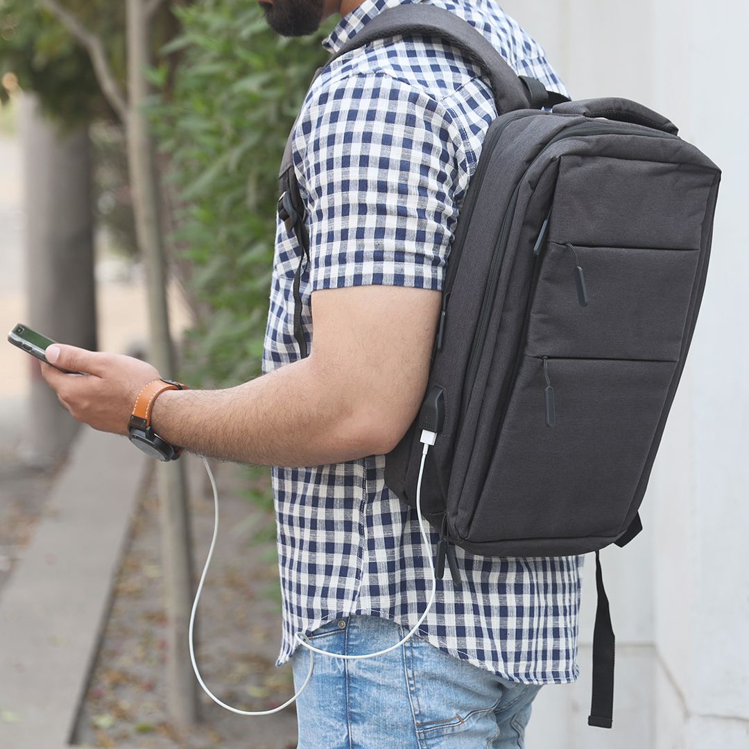 Unisex Stylish USB Charging Laptop Backpack Bag