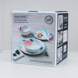 Assortive Motifs Peach Floral Ceramic Dinner Set-24 Pcs