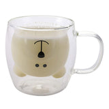 Bistro Classic Cute Bear Double Wall Glass Coffee Cup 250ML