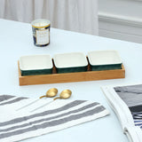 4-Pcs Square Ceramic Grid Snack Serving Tray