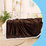 Ribbed Stripe Ultra Soft Sherpa Throw Blanket