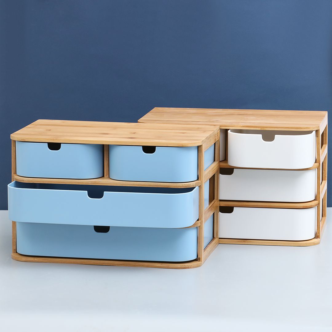 4 Drawers Bamboo Wooden Storage Box