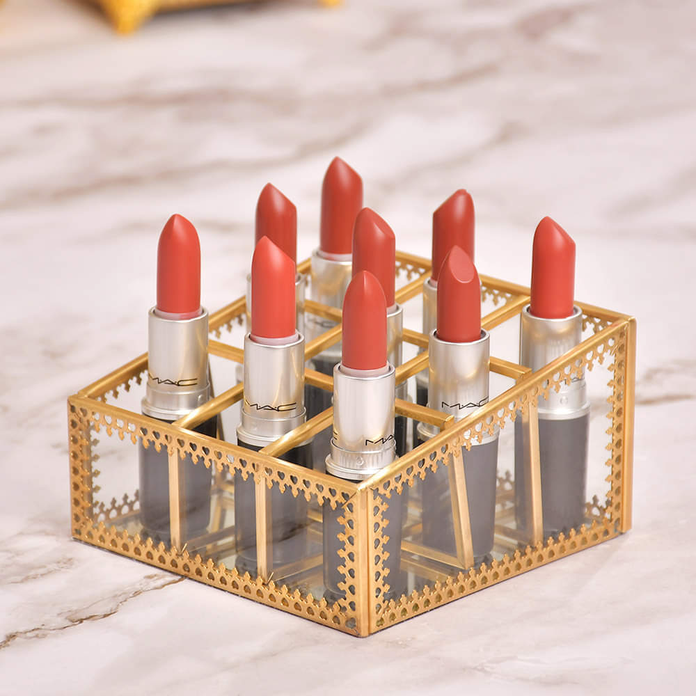 Vintage Gold Plated Lipstick Storage Box