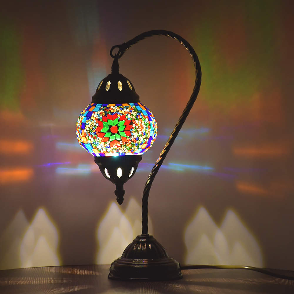 Vintage Mediterranean Hanging Fluorescent Table Lamp