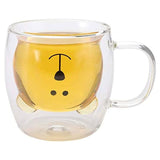 Bistro Classic Cute Bear Double Wall Glass Coffee Cup 250ML