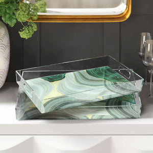 Pair of Abstract Art Acrylic Serving Tray