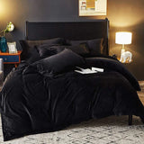 Embossed Velvet Luxury Frill Quilted Bridal Bed Set 06 PCS-Black