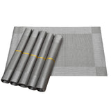 Assorted PVC Table Mats-Plain Grey (Pack of 6)
