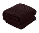 Ribbed Stripe Ultra Soft Sherpa Throw Blanket