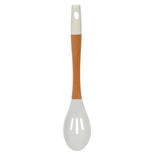 Bamboo Wood Silicone Slotted Serving Spoon