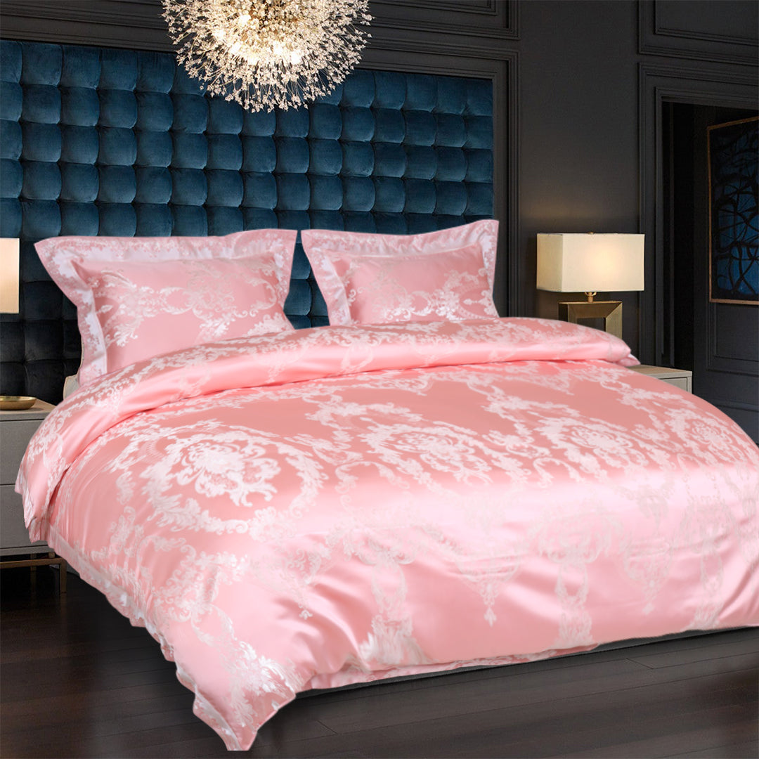 4 Pcs Fancy Pure Cotton Dumba Jacquard Duvet-Set High Quality