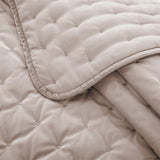 Crushed Velvet Beige Bedding Bedspread Set