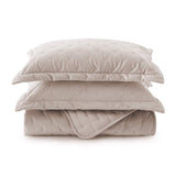 Crushed Velvet Beige Bedding Bedspread Set