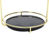 Nordic Black 2 Tier Round Marble Serving Tray