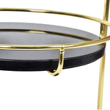 Nordic Black 2 Tier Round Marble Serving Tray