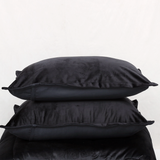 Embossed Velvet Luxury Frill Quilted Bridal Bed Set 06 PCS-Black