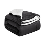 Ultra Soft Sherpa Throw Blanket - Black