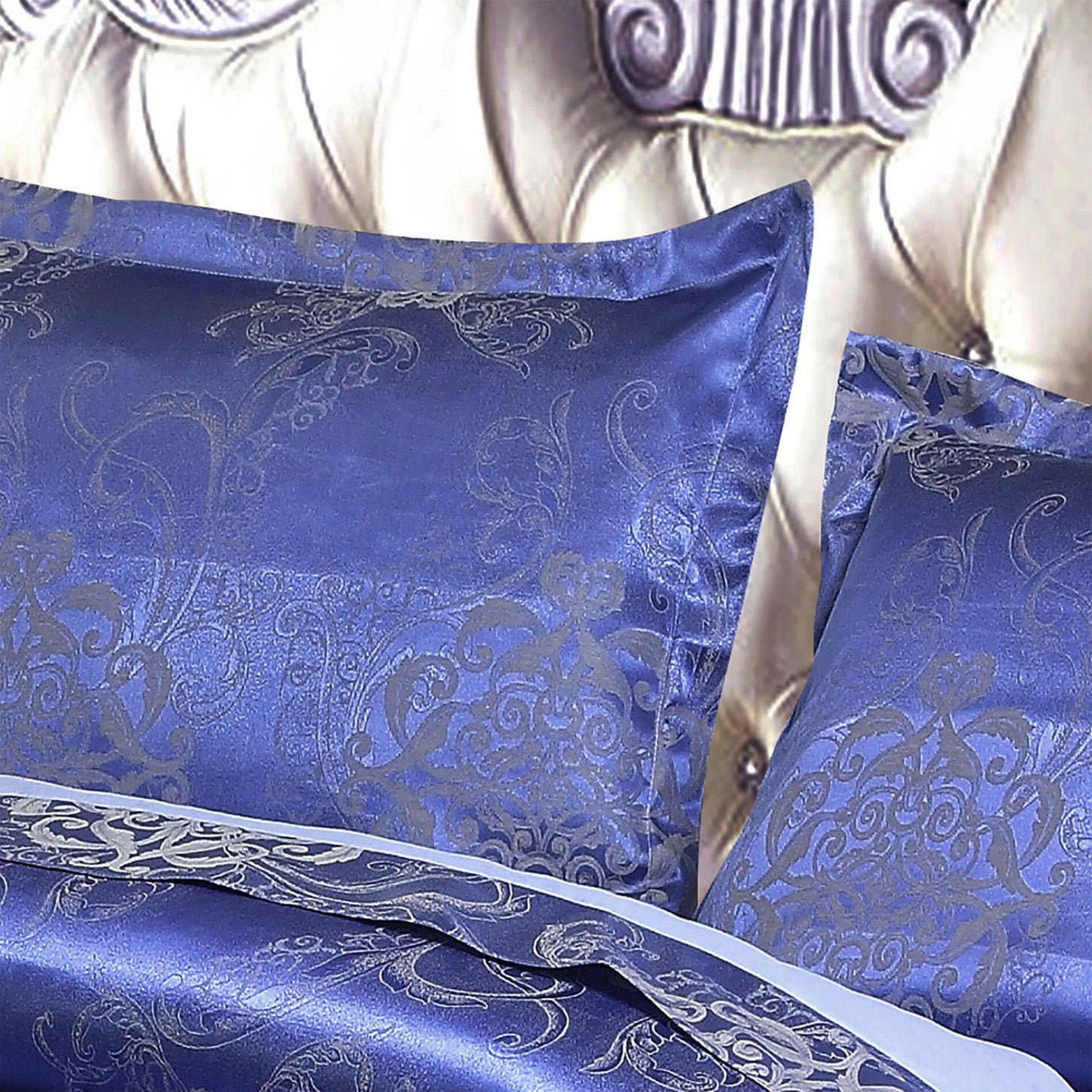 4-Pcs Tom Glamour jacquard Blue Bedding Set