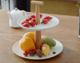 Bamboo Wooden 2 Tier Display Stand (4464893722733)