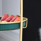 Nordic Style Green 2 Tier Round Marble Serving Tray