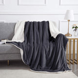 Ultra Soft Sherpa Throw Blanket - Charcoal
