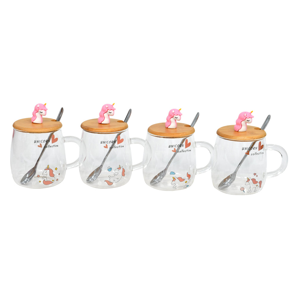 Unicorn Mugs with Lid & Stainless Steel Spoon (4523870453869)