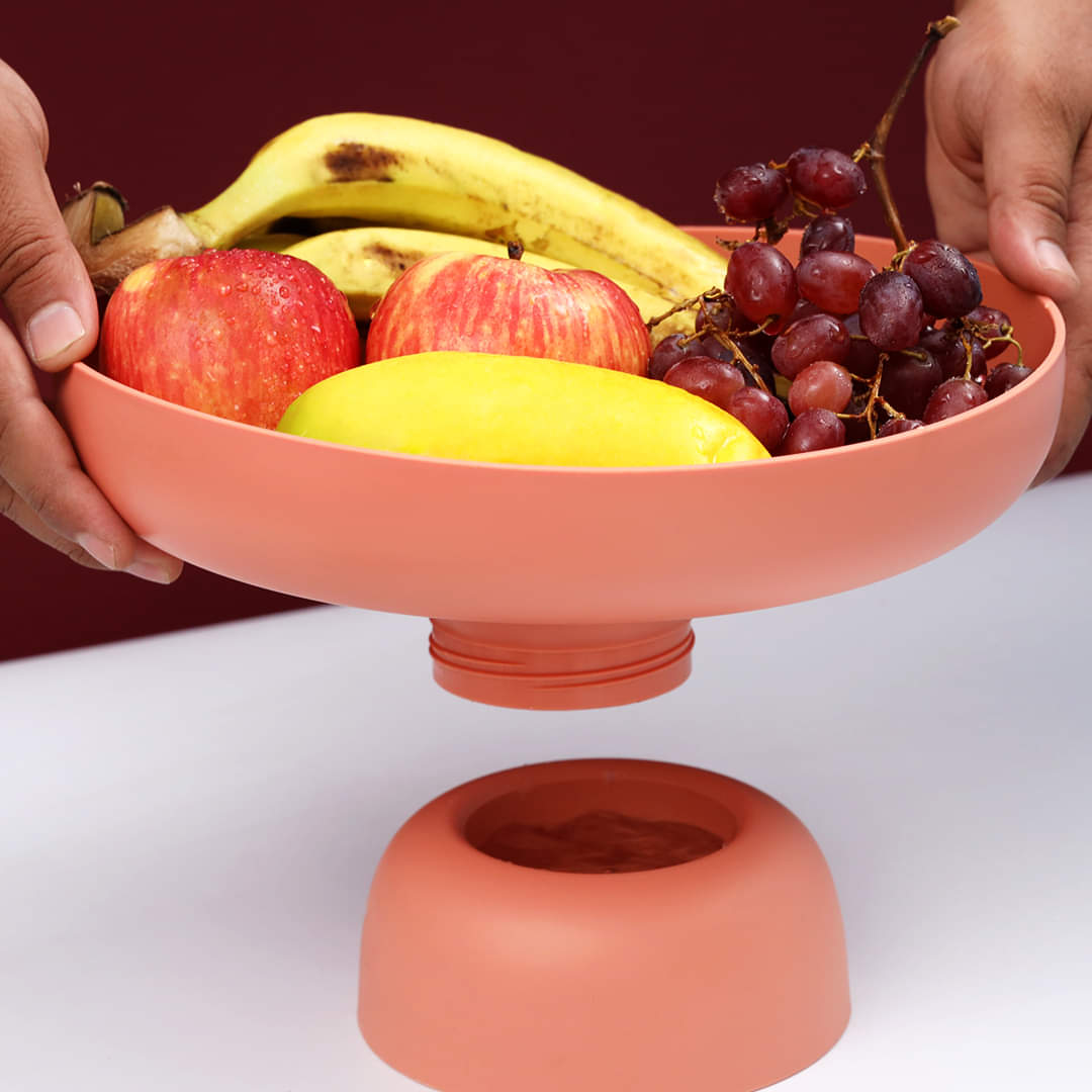 Macaron Color Fruit Drain Tray With Detachable Base