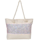Ladies Shoulder Bag Glitter Tote Design-Light Pink