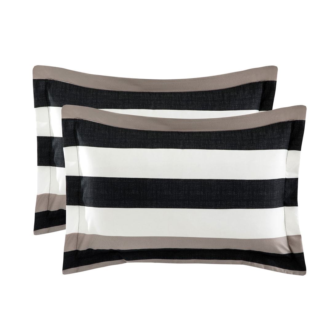 Stripe Design Microfiber Duvet Cover Set