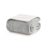 Ultra Soft Sherpa Throw Blanket - Light Grey