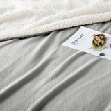 Ultra Soft Sherpa Throw Blanket - Light Grey