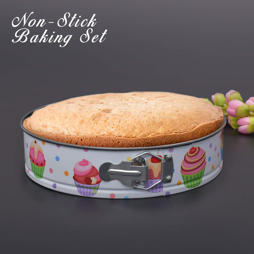 3-Pcs Classic White Round Shape Non- stick Cake Tin/ Baking Tin