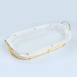 Nordic Style Gold Plated Oval Shape Bread Serving Basket