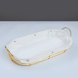 Nordic Style Gold Plated Oval Shape Bread Serving Basket