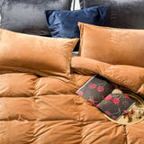 Embossed Velvet Luxury Frill Quilted Bridal Bed Set- 6 Pcs