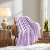 Fluffy Mink Fleece Throw Blanket- Lilac