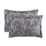Microfiber Duvet Cover with Pillow Cases Grey Boughs Design