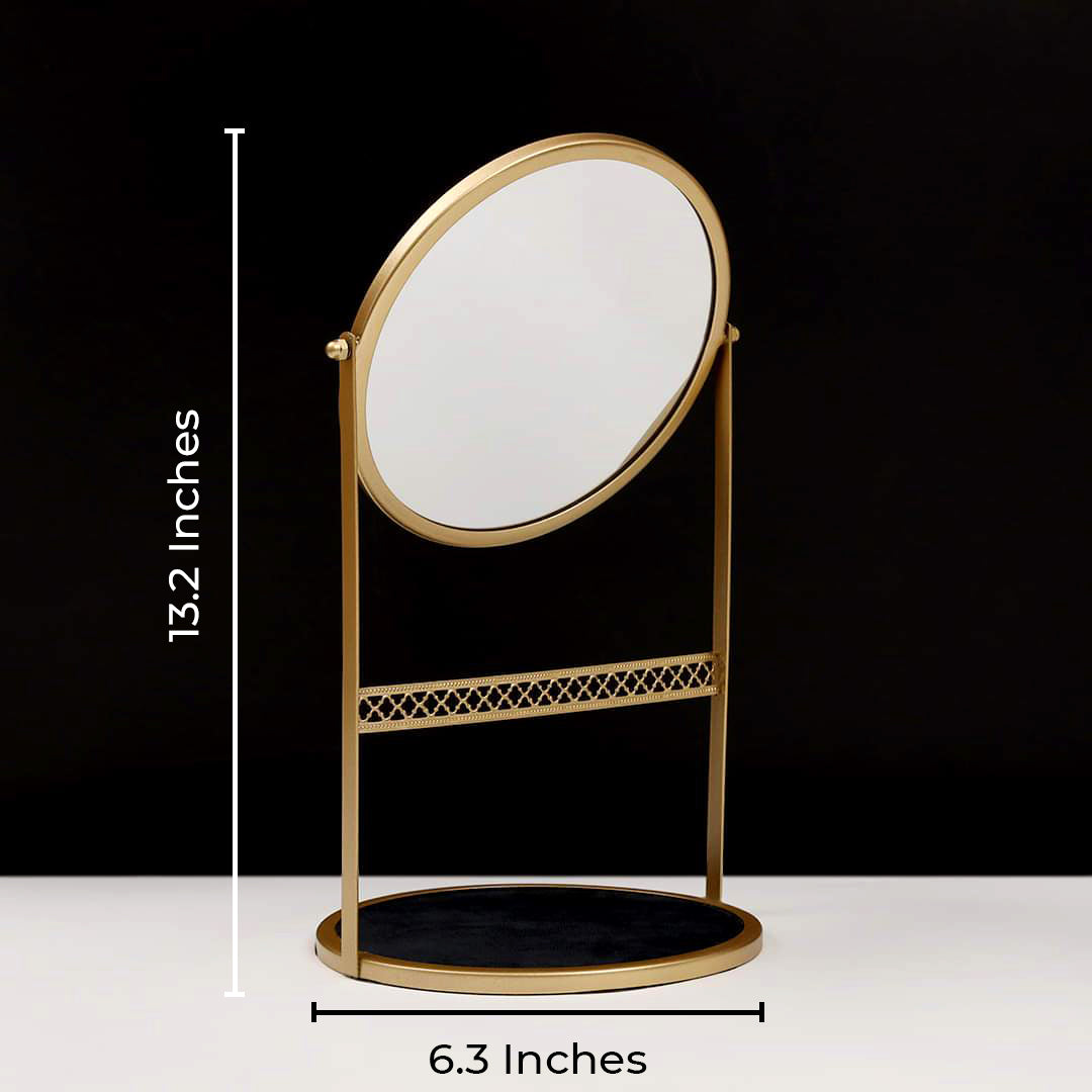 Luxury Ultra-Modern Jewelry Stand & Round Mirror