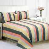 Rugby Stripes 3-Pcs Pure Cotton Bedsheet Set